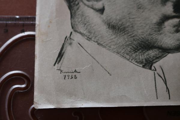 old print - portrait of Adolf Hitler